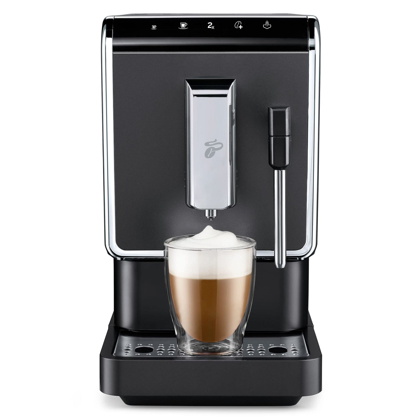 Tchibo Kaffeevollautomat Esperto Latte mit Milchaufschäumfunktion für Caffè Crema, Espresso und Milchspezialitäten, Anthrazit