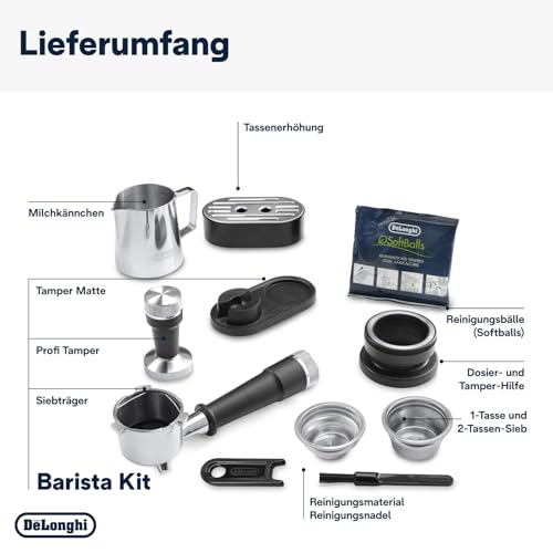 De'Longhi Siebträgermaschine La Specialista Arte Evo Cold Brew EC9255T, Espressomaschine mit Mahlwerk inkl Barista-Kit, Cold Brew-Funktion, 8 Mahlgrade, 15 Bar, 3 Temperaturen, Milchschaumdüse, Titan