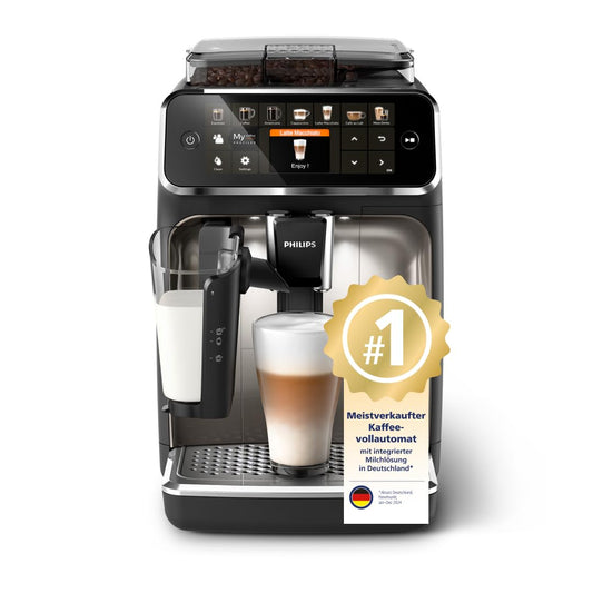 Philips Serie 5400 Kaffeevollautomat – LatteGo Milchsystem, 12 Kaffeespezialitäten, Intuitives Display, 4 Benutzerprofile, Chrom (EP5447/90)